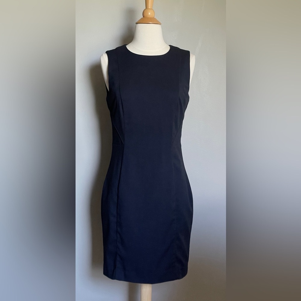 H&M Classic Navy Mini Sheath Dress, Size 8